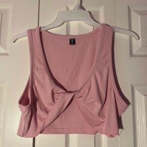 SHEIN Pink Twist Front Crop Top